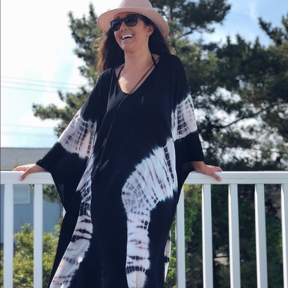 🆕Shana Tie Dye Kimono Beach Cape Cover Up - Picture 6 of 8